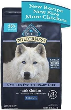 Blue Buffalo Wilderness High Protein Natural Senior Dry Dog Food Plus Wholesome Grains, Chicken 28 Lb Bag 15 Blue Buffalo Wilderness High Protein Natural Senior Dry Dog Food Plus Wholesome Grains, Chicken 28 Lb Bag -Dog Supplies Store 51flxx6AzLL. AC