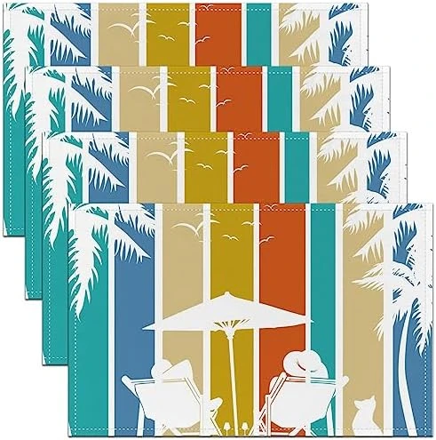 Kawaii Dogs Table Mats,Retro Puppy Oil Painting Lovely Pet Home Party Decor Meal Mats,Watercolor Dog Paw Print Cute Animals Stain Resistant Non-Slip Placemats 12x18 Set Of 4 5 Kawaii Dogs Table Mats,Retro Puppy Oil Painting Lovely Pet Home Party Decor Meal Mats,Watercolor Dog Paw Print Cute Animals Stain Resistant Non-Slip Placemats 12x18 Set Of 4 - Image 5