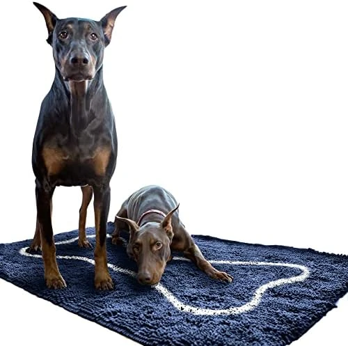 Soggy Doggy Doormat With Bone Design, Microfiber Chenille Indoor Wet Dog Mat For Muddy Paws And Drying, Ultra-Absorbent Dog Mats For Sleeping And Lounging, Beige/Red Bone 5 Soggy Doggy Doormat With Bone Design, Microfiber Chenille Indoor Wet Dog Mat For Muddy Paws And Drying, Ultra-Absorbent Dog Mats For Sleeping And Lounging, Beige/Red Bone - Image 5