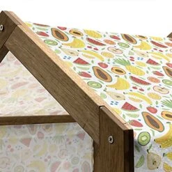 Lunarable Tropical Wooden Pet House, Colorful Cartoon Fruits Papaya Banana And Pineapple Ornamental Exotic Food Design, Outdoor & Indoor Portable Dog Kennel With Pillow And Cover, Large, Multicolor 7 Lunarable Tropical Wooden Pet House, Colorful Cartoon Fruits Papaya Banana And Pineapple Ornamental Exotic Food Design, Outdoor & Indoor Portable Dog Kennel With Pillow And Cover, Large, Multicolor -Dog Supplies Store 51hTZBi1sVL