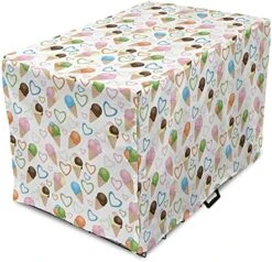 Lunarable Ice Cream Dog Crate Cover, Refreshing Summer Food With 3 Different Scoops And Colorful Hearts, Easy To Use Pet Kennel Cover For Small Dogs Puppies Kittens, 42 Inch, Multicolor 15 Lunarable Ice Cream Dog Crate Cover, Refreshing Summer Food With 3 Different Scoops And Colorful Hearts, Easy To Use Pet Kennel Cover For Small Dogs Puppies Kittens, 42 Inch, Multicolor -Dog Supplies Store 51hfMKFkoUL. AC 2