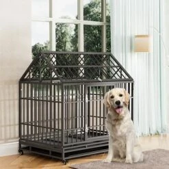Tuanlove 48" Dog Crate Heavy Duty Indestructible Dog Crate, High Anxiety Dog Crate With Lockable Wheels Double Doors & Locks Design, Removable Tray Design, Upgraded (Silver) 18 Tuanlove 48" Dog Crate Heavy Duty Indestructible Dog Crate, High Anxiety Dog Crate With Lockable Wheels Double Doors & Locks Design, Removable Tray Design, Upgraded (Silver) -Dog Supplies Store 51hhzdLRM8L. AC