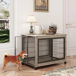 Dog Crate Furniture, Wooden Dog Cages House Pet Kennels With Double Doors And Drawer Indoor End Table Furniture For Medium Large Dog, 30" Grey 19 Dog Crate Furniture, Wooden Dog Cages House Pet Kennels With Double Doors And Drawer Indoor End Table Furniture For Medium Large Dog, 30" Grey -Dog Supplies Store 51iHLW9DqL. AC
