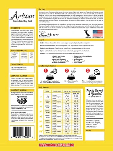 Grandma Lucy's Artisan Dog Food, Grain Free And Freeze-Dried - Artisan Chicken, 3Lb Bag 2 Grandma Lucy's Artisan Dog Food, Grain Free And Freeze-Dried - Artisan Chicken, 3Lb Bag - Image 2