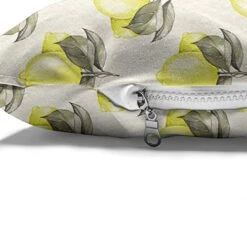 Ambesonne Nature Pet Bed, Fresh Lemon Lime Tree Branch Fresh Season Juice Food Fruit, Chew Resistant Pad For Dogs And Cats Cushion With Removable Cover, 24" X 39", Eggshell Army Green -Dog Supplies Store 51iwrHZnsZL