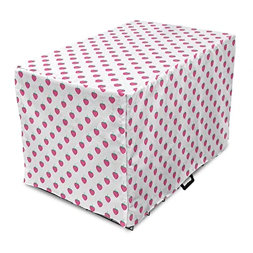 Lunarable Strawberry Dog Crate Cover, Fruits Pattern Summer Food Lover Illustration, Easy To Use Pet Kennel Cover For Small Dogs Puppies Kittens, 18 Inch, Sea Green Magenta 1 Lunarable Strawberry Dog Crate Cover, Fruits Pattern Summer Food Lover Illustration, Easy To Use Pet Kennel Cover For Small Dogs Puppies Kittens, 18 Inch, Sea Green Magenta