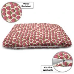 Ambesonne Strawberry Pet Bed, Continuing Pattern Of Fruit Doodles Organic Foods, Chew Resistant Pad For Dogs And Cats Cushion With Removable Cover, 24" X 39", Dark Coral Olive Green 6 Ambesonne Strawberry Pet Bed, Continuing Pattern Of Fruit Doodles Organic Foods, Chew Resistant Pad For Dogs And Cats Cushion With Removable Cover, 24" X 39", Dark Coral Olive Green -Dog Supplies Store 51kfZrvC61L