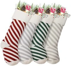 Sexybody Pet Paw Plush Christmas Stockings 2 Pack Xmas Decorations Fireplace Hanging Socks Family Holiday Dog Cat Gift Stockings (Grey & Red) -Dog Supplies Store 51kzEhNsquL. AC