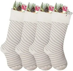 Sexybody Pet Paw Plush Christmas Stockings 2 Pack Xmas Decorations Fireplace Hanging Socks Family Holiday Dog Cat Gift Stockings (Grey & Red) -Dog Supplies Store 51l3RgEpB0L. AC