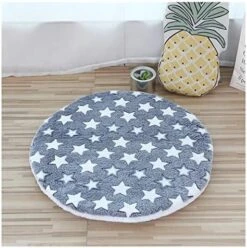 UNOVAP Soft Pet Dog Mat Cotton Paws Footprints Washable Round Pet Blanket Double-Sided Warm Sleeping Bed (Color : Coffee, Size : Diameter 50cm) -Dog Supplies Store 51lMmHHGJL. AC