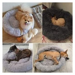 UNOVAP Pet Mat Donut Furry Pet Bed Round Mat Small Medium-Sized Animals Sleep With The Mat (Color : Apricot, Size : S 40CM) -Dog Supplies Store 51m91lwXnhL