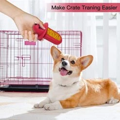 Dog Crate Training Tool, Dog Training Aid For Secures To Crate Peanut Butter Toy, Dog Kennel Therapy Training Slow Feeder Toy For Reduces Anxiety, Dog Crate Toy(Red) -Dog Supplies Store 51mIs5iQNHL