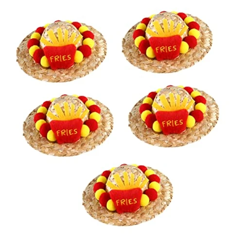 PATKAW 5pcs Cat Dog Straw Hat Mexican Outfit Mexico Hat Summer Outfits French Fry Costume Pet Headgear Cat Cap Decorative Dog Hat Pet Straw Hat Pet Costume Supplies To Weave Small Animals 1 PATKAW 5pcs Cat Dog Straw Hat Mexican Outfit Mexico Hat Summer Outfits French Fry Costume Pet Headgear Cat Cap Decorative Dog Hat Pet Straw Hat Pet Costume Supplies To Weave Small Animals