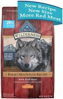 Blue Buffalo Wilderness Rocky Mountain Recipe High Protein Natural Large Breed Adult Dry Dog Food, Red Meat With Grain 28 Lb Bag -Dog Supplies Store 51mRlnoMeL. AC