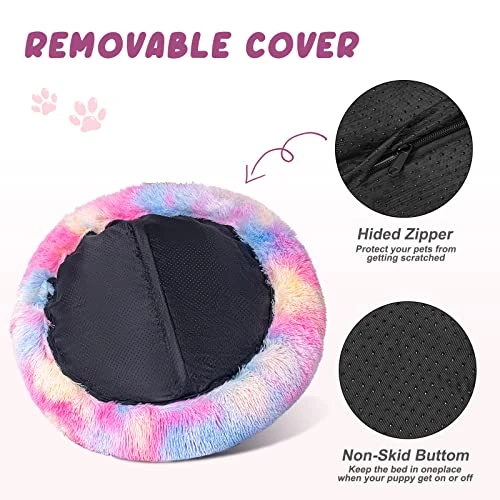 Somkaco Collapsible Dog Food Container 30Lbs + Donut Calming Dog Bed 24inch 3 Somkaco Collapsible Dog Food Container 30Lbs + Donut Calming Dog Bed 24inch - Image 3