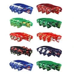 Cat S For Food And Water For 2 Cats Bow Tie Christmas Bow Dog Snowman 30PC Cat Snowflake Tie Accessories Series Pet Pet