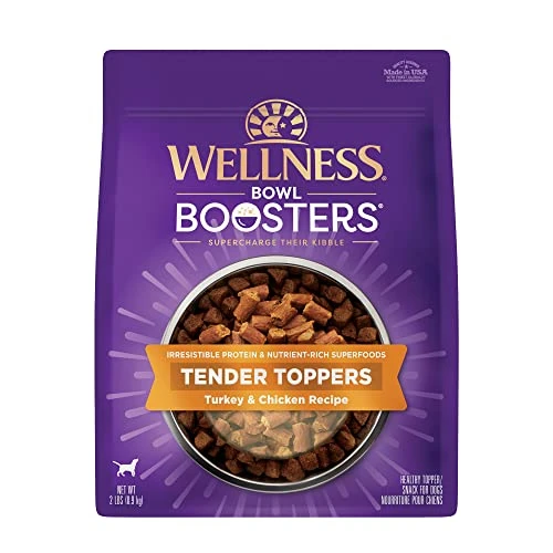 Wellness Tender Toppers (Previously Bowl Boosters), Grain-Free Natural Dog Food Toppers Or Mixers, Made With Real Meat (Turkey & Chicken, 2-Pound Bag) 1 Wellness Tender Toppers (Previously Bowl Boosters), Grain-Free Natural Dog Food Toppers Or Mixers, Made With Real Meat (Turkey & Chicken, 2-Pound Bag)