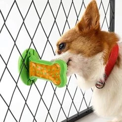 Dog Training Toy/Tools/Aid Treat Dispenser (Peanut Butter Toy For Crate Training, Secures To Crate, Reduces Anxiety) For Large/Medium/Small Size Dogs Cage Puppy Pet Crate Indoor Kennels Supplies -Dog Supplies Store 51nh3ufuGCL. AC