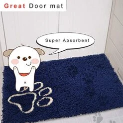 Cosyroom Microfiber Dog Rug Door Mat For Dirty Dog Chenille Mud Absorbent Dog Area Rugs Machine Washable Dry Navy Blue 26 X 36 Inch -Dog Supplies Store 51nj6YGaIVL
