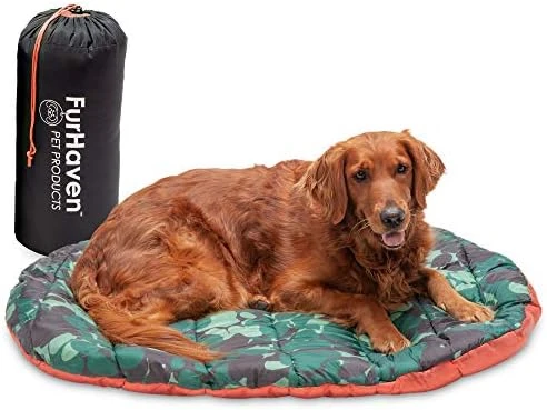 Furhaven Outdoor Travel Dog Bed For Large/Medium Dogs W/ Carry Bag, Washable & Foldable, Great For Crates & Kennels - Trail Pup Travel Pillow Mat W/ Stuff Sack Bag - Paprika/Camo-Paw, Large 6 Furhaven Outdoor Travel Dog Bed For Large/Medium Dogs W/ Carry Bag, Washable & Foldable, Great For Crates & Kennels - Trail Pup Travel Pillow Mat W/ Stuff Sack Bag - Paprika/Camo-Paw, Large - Image 6