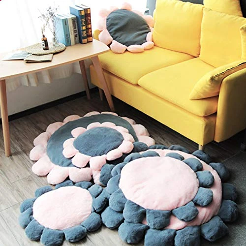 SONGBIRDTH Puppy Cat Round Flower Shape Cushion Plush Floor Mat Dog Carpet Pad Pet Supplies,Breathable Cotton Blend,Removable Easy To Clean Pink M 3 SONGBIRDTH Puppy Cat Round Flower Shape Cushion Plush Floor Mat Dog Carpet Pad Pet Supplies,Breathable Cotton Blend,Removable Easy To Clean Pink M - Image 3