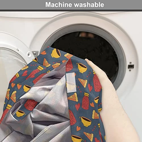 Lunarable Food Art Dog Crate Cover, Autumn Cozy Cartoon Sketchy Pattern Of Pie Bottle Jar And Hearts, Easy To Use Pet Kennel Cover For Small Dogs Puppies Kittens, 48 Inch, Slate Blue And Dark Pink 2 Lunarable Food Art Dog Crate Cover, Autumn Cozy Cartoon Sketchy Pattern Of Pie Bottle Jar And Hearts, Easy To Use Pet Kennel Cover For Small Dogs Puppies Kittens, 48 Inch, Slate Blue And Dark Pink - Image 2