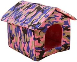 SONGBIRDTH Waterproof Dog House Lovely Wear-Resistant Foldable Pet Shelter For Home,Breathable Cotton Blend,Removable Easy To Clean Camouflage Red M -Dog Supplies Store 51oTd CwXgL. AC 1
