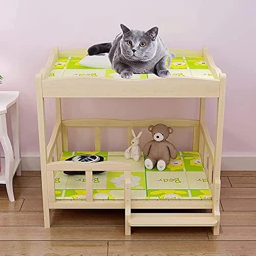 ANTWAX Pet Bed Double-Layer Dog Bed Pet Cot Elevated Dog Bed Without Mattress Wood Frame Kennel With Guardrail &Stairs Suitable For Cats And Small Dogs Dog Kennel 6 ANTWAX Pet Bed Double-Layer Dog Bed Pet Cot Elevated Dog Bed Without Mattress Wood Frame Kennel With Guardrail &Stairs Suitable For Cats And Small Dogs Dog Kennel - Image 6