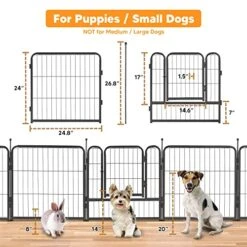 TMEE Dog Playpens 8/16 Panels Dog Pen Outdoor Indoor Dog Fence Exercise Pen 24 Inch Height Pet Play Yard Gate With Doors For Small Dogs/Puppies, Pet Playpen For RV, Camping, Yard, 8 Pcs -Dog Supplies Store 51oxnS8NznL