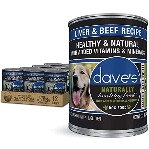 Dave's Pet Food Wet Dog Food (Liver & Beef), Made In USA Naturally Healthy Canned Dog Food, Added Vitamins & Minerals, Wheat & Gluten-Free, 13.2 Oz Cans (Case Of 12) 1 Dave's Pet Food Wet Dog Food (Liver & Beef), Made In USA Naturally Healthy Canned Dog Food, Added Vitamins & Minerals, Wheat & Gluten-Free, 13.2 Oz Cans (Case Of 12)