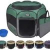 WINiPET 2-Door Folding Soft Pet Playpen (2 Year Warranty), Plus Carrying Bag And Food Grade Silicone Bowl, 10-Size And 12-Color Portable Dog Cat Playpen, Exercise Pen, Indoor & Outdoor Pet Home