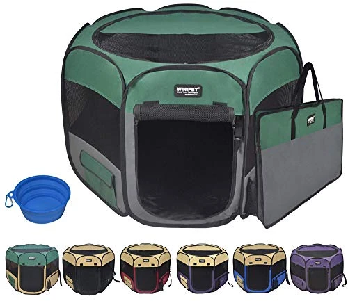 WINiPET 2-Door Folding Soft Pet Playpen (2 Year Warranty), Plus Carrying Bag And Food Grade Silicone Bowl, 10-Size And 12-Color Portable Dog Cat Playpen, Exercise Pen, Indoor & Outdoor Pet Home 1 WINiPET 2-Door Folding Soft Pet Playpen (2 Year Warranty), Plus Carrying Bag And Food Grade Silicone Bowl, 10-Size And 12-Color Portable Dog Cat Playpen, Exercise Pen, Indoor & Outdoor Pet Home