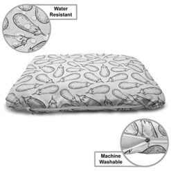 Ambesonne Aubergine Pet Bed, Eggplants Vegetarian Food Cooking Healthy Organic Living Harvest Art, Chew Resistant Pad For Dogs And Cats Cushion With Removable Cover, 24" X 39", Charcoal Grey Coconut 6 Ambesonne Aubergine Pet Bed, Eggplants Vegetarian Food Cooking Healthy Organic Living Harvest Art, Chew Resistant Pad For Dogs And Cats Cushion With Removable Cover, 24" X 39", Charcoal Grey Coconut -Dog Supplies Store 51qZF3mkcCL