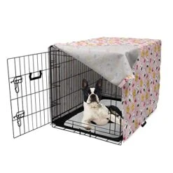 Ambesonne Anime Dog Crate Cover, Funny Pattern With Japanese Rice Balls Cherries And Stars Food Cartoon Print, Easy To Use Pet Kennel Cover For Small Dogs Puppies Kittens, 22 Inch, Blush Multicolor -Dog Supplies Store 51qj8TKVniL