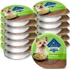 Blue Buffalo Delights Natural Adult Small Breed Wet Dog Food Cup, Prime Rib Flavor In Hearty Gravy 3.5-oz (Pack Of 12) -Dog Supplies Store 51r78QOFE8L. AC