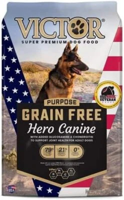 Victor Super Premium Dog Food – Purpose - Grain Free Hero Canine – Premium Gluten Free Dog Food For Active Adult Dogs – High Protein With Glucosamine And Chondroitin For Hip And Joint Health, 30lbs -Dog Supplies Store 51rxB59K1AL. AC