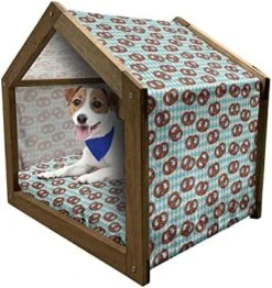 Lunarable Oktoberfest Wooden Dog House, Salty Pretzels On Diamond Pattern Deutschland Country Snacks Food, Outdoor & Indoor Portable Dog Kennel With Pillow And Cover, X-Large, Sky Blue Ivory Redwood 25 Lunarable Oktoberfest Wooden Dog House, Salty Pretzels On Diamond Pattern Deutschland Country Snacks Food, Outdoor & Indoor Portable Dog Kennel With Pillow And Cover, X-Large, Sky Blue Ivory Redwood -Dog Supplies Store 51s2nmmKEjL. AC