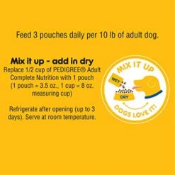 PEDIGREE CHOPPED GROUND DINNER Adult Soft Wet Dog Food, Beef, Bacon & Cheese Flavors, 3.5 Oz Pouches, 16 Pack -Dog Supplies Store 51uFYvcl1YL