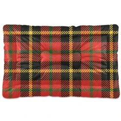 Ultra Soft Dog Cat Crate Bed Blanket-Retro Red Black And Yellow Plaid Fluffy Pet Bed All Season-Short Pile-Anti-Slip Pet Beds 24"x18"
