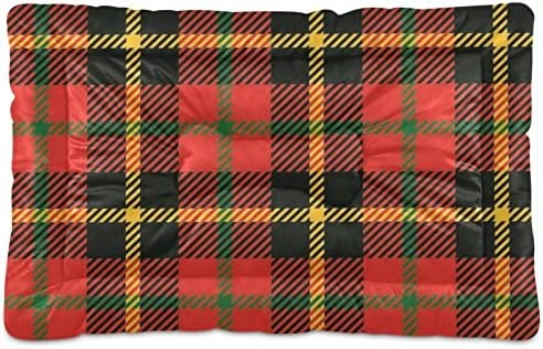 Ultra Soft Dog Cat Crate Bed Blanket-Retro Red Black And Yellow Plaid Fluffy Pet Bed All Season-Short Pile-Anti-Slip Pet Beds 24"x18" 7 Ultra Soft Dog Cat Crate Bed Blanket-Retro Red Black And Yellow Plaid Fluffy Pet Bed All Season-Short Pile-Anti-Slip Pet Beds 24"x18" - Image 7