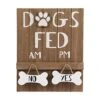 Hanna Roberts Decorative Dog Meal Scheduler, Morning And Afternoon With Reversible Yes Or No Bone For Mudroom, Entry Way, Dog Room, Dogs Fed, 9.5" X 2" X 12"