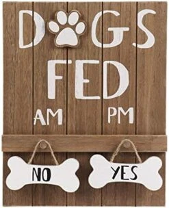 Hanna Roberts Decorative Dog Meal Scheduler, Morning And Afternoon With Reversible Yes Or No Bone For Mudroom, Entry Way, Dog Room, Dogs Fed, 9.5" X 2" X 12" -Dog Supplies Store 51upVpAtsdL. AC