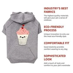 GENERIC Funny Cupcake Dog Hoodie With Pocket - Kawaii Food Dog Coat - Cute Dog Clothing - Gray, M 17 GENERIC Funny Cupcake Dog Hoodie With Pocket - Kawaii Food Dog Coat - Cute Dog Clothing - Gray, M -Dog Supplies Store 51vDukjedaL