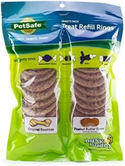 PetSafe Treat Rings - 16 Rings - Size B - Original & Busy Buddy Bristle Bone - Treat-Holding Toy For Dogs - Purple, Large -Dog Supplies Store 51vJeciRF0L. AC