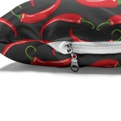 Ambesonne Vegetable Pet Bed, Culinary Hot Spice Chilli Peppers Cuisine Organic Food Cooking Theme, Chew Resistant Pad For Dogs And Cats Cushion With Removable Cover, 24" X 39", Grey Vermilion Green -Dog Supplies Store 51vLheils6L