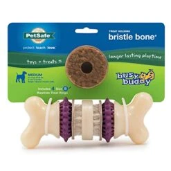 PetSafe Treat Rings - 16 Rings - Size B - Original & Busy Buddy Bristle Bone - Treat-Holding Toy For Dogs - Purple, Large -Dog Supplies Store 51vWIyNXDyL