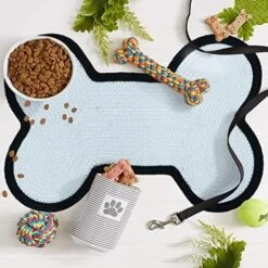 Pet Mat For Dogs & Cats | Friendly Pet Mats | Hand Braided Mat | FloorMat | Doormat | Pet Area Rugs | Polyester Material | Anti-Spill | 16 X 24 Inches | Bone Design – The Home Talk Store -Dog Supplies Store 51vYPDkC2JL. AC