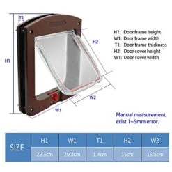 4 Way Safe Lockable Cat Dog Door Small Dog Kitten Lock Flap Pet Tunnel White Brown Plastic Animal Small Pet Cat Dog Gate -Dog Supplies Store 51wIDJXUwHL