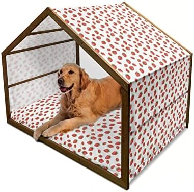 Lunarable Vegetables Wooden Dog House, Ornate Food Garlic Pepper Cauliflower Delicious Plants Image, Outdoor & Indoor Portable Dog Kennel With Pillow And Cover, X-Large, Lime Green Yellow 7 Lunarable Vegetables Wooden Dog House, Ornate Food Garlic Pepper Cauliflower Delicious Plants Image, Outdoor & Indoor Portable Dog Kennel With Pillow And Cover, X-Large, Lime Green Yellow - Image 7