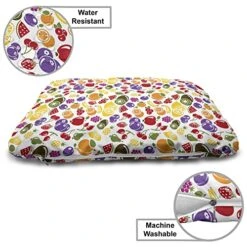 Lunarable Fruit Wooden Pet House, Lemons Blueberries Kiwis And Strawberries Healthy Seasonal Food Options Pattern, Outdoor & Indoor Portable Dog Kennel With Pillow And Cover, Medium, Multicolor -Dog Supplies Store 51ws7Pfz27L 1